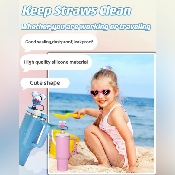 Snowman Straw Topper/Cover, NEW, Merry Christmas, Fits 10mm Straw - Picture 7 of 8